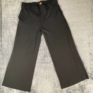 Lee Womens Black Wide Leg Trousers High Rise Ponte Knit Pants XL 112359307